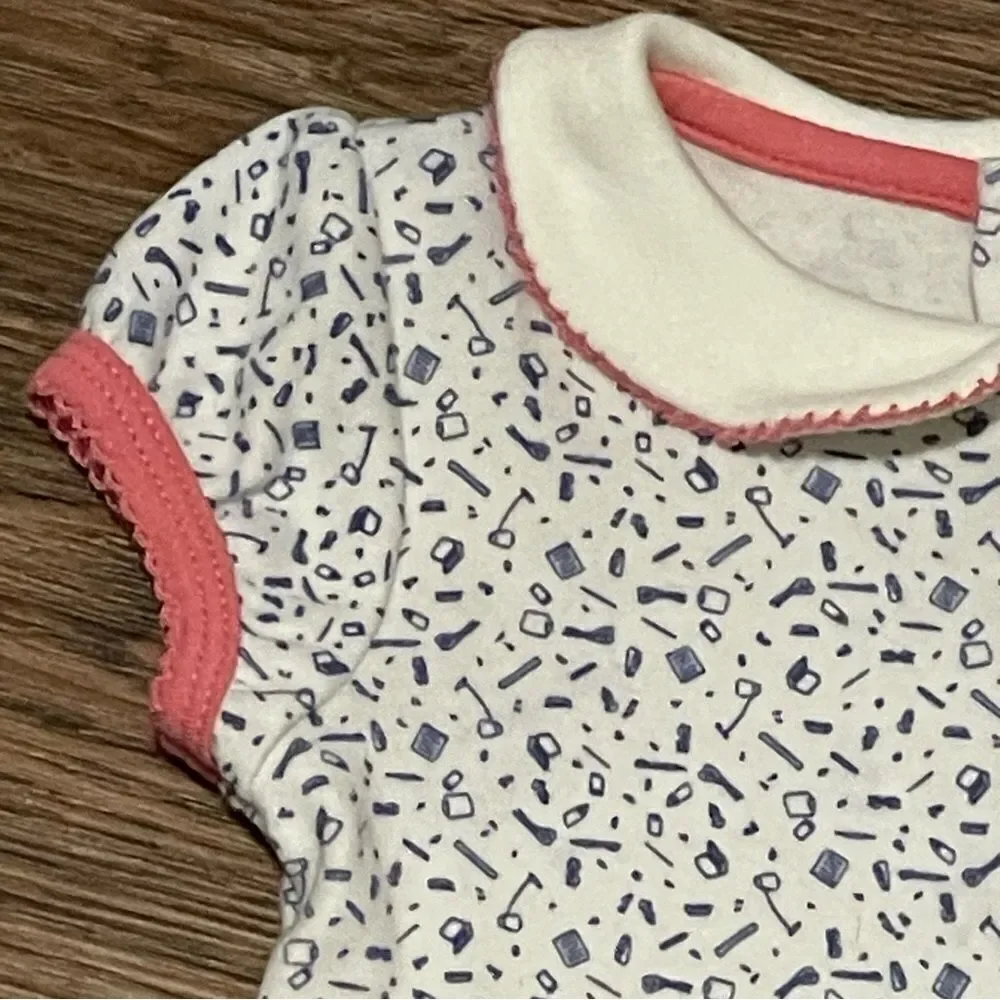 Matilda Jane When I Grow Up One Piece Bodysuit Coral Blue White Size 6-12 Months